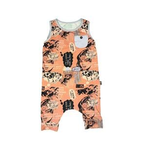 Rags DC Wonder Woman Pink & Black Graphic Sleeveless Romper Baby 18-24 Months